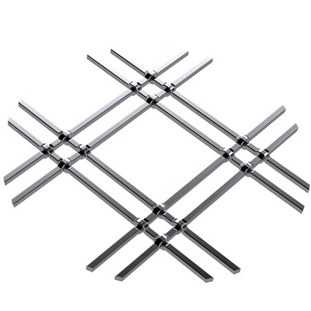 Designs Of Distinction 1" Flat Double Diamond Decorative Grille - Satin Nickel, 36" W x 48" L Sheet 01364811614PSN1